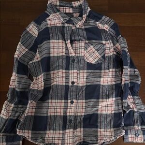 Jumping Beans Navy and Pink Checkered Button Down Shirt